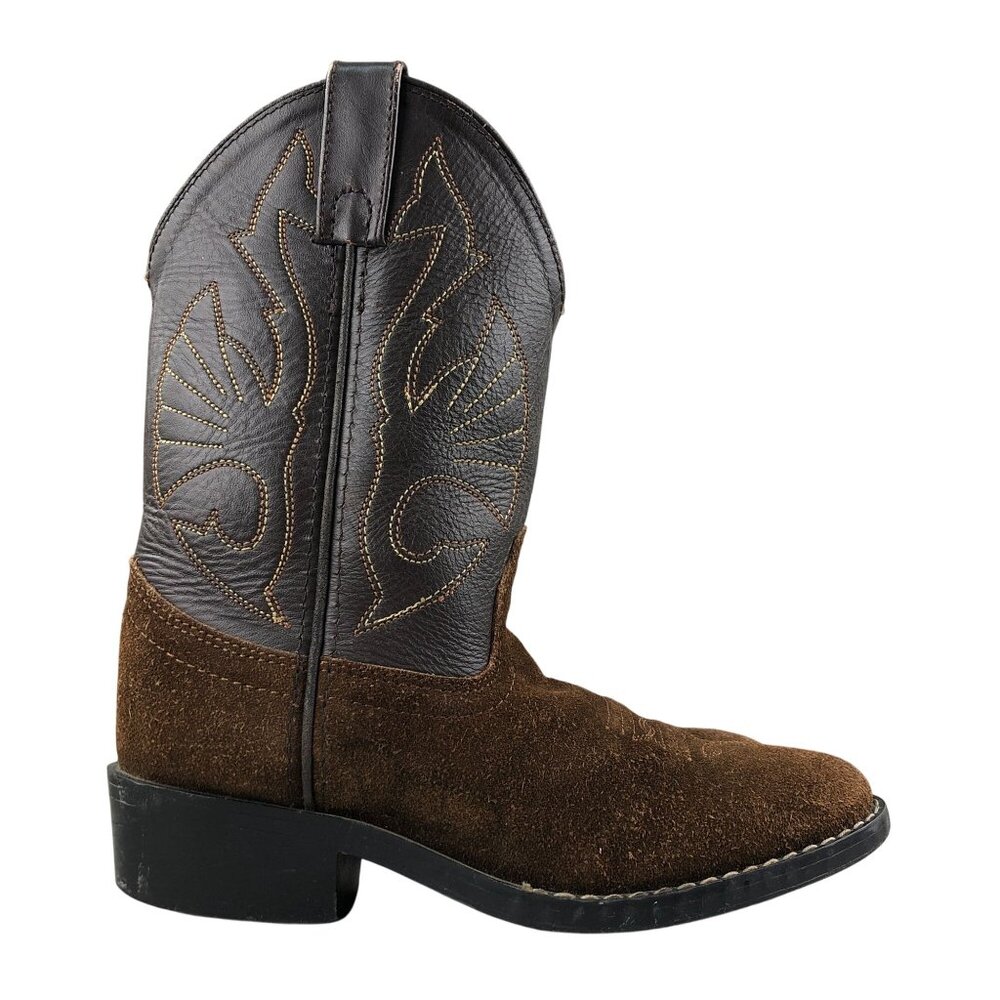 Acme Kids Size 13 Brown Leather Suede Pull On Western Cowboy Cowgirl Boots